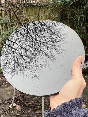Black obsidian scrying mirror - obsidian,